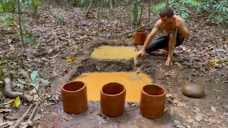 Purifying Clay By Sedimentation And Making Pots Using Primitive Technology